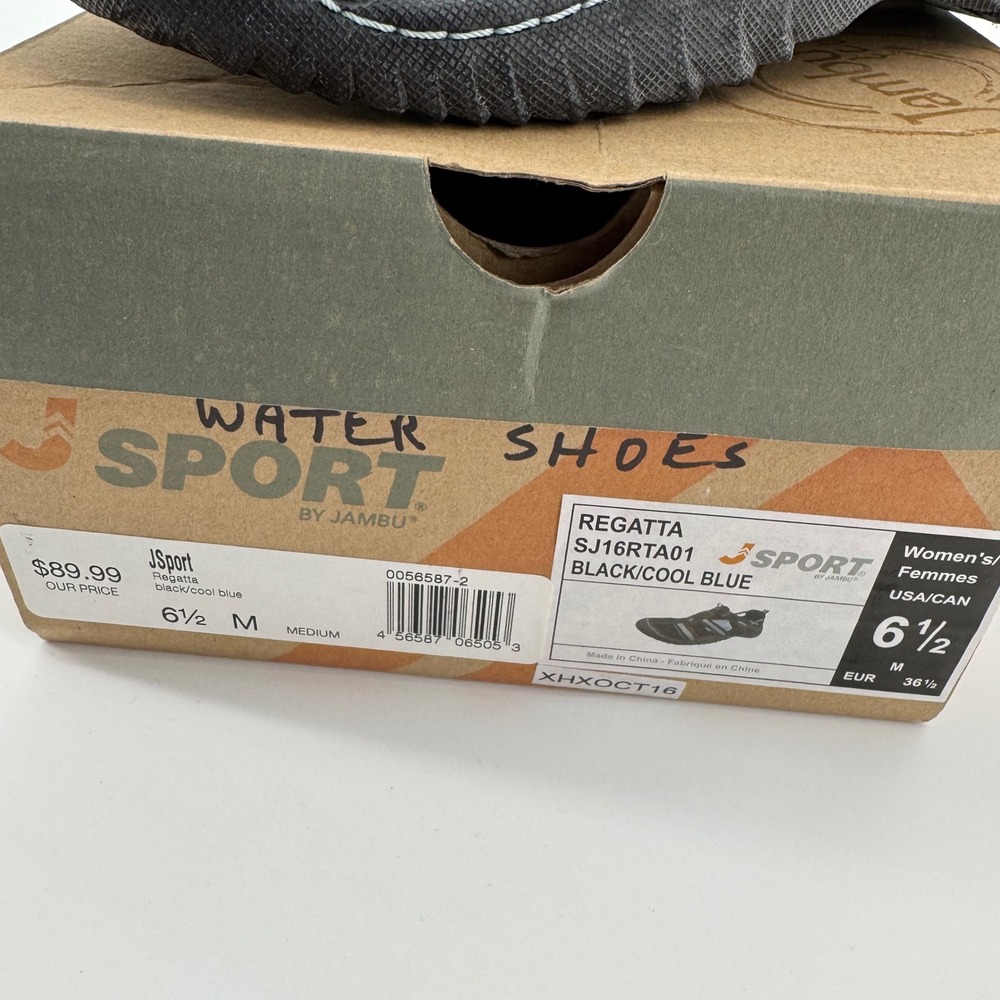 JSport Jambu Regatta Water Sport Walking Shoes Women 6.5 M Black Cool Blue - Picture 4 of 8